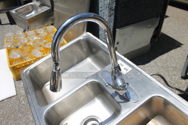 Stainless Steel 3 Bay Drop In Sink w/ Faucet. - Image 3 of 5