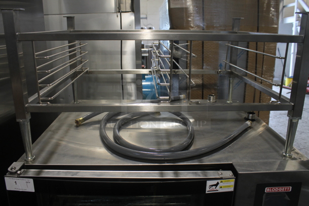 BRAND NEW SCRATCH AND DENT! Blodgett BLCT102E/CPE 2.10 Stainless Steel Commercial Electric Powered Combi Convection Oven w/ View Through Door, Metal Oven Racks and Stand. 208 Volts, 3 Phase.  - Image 4 of 9