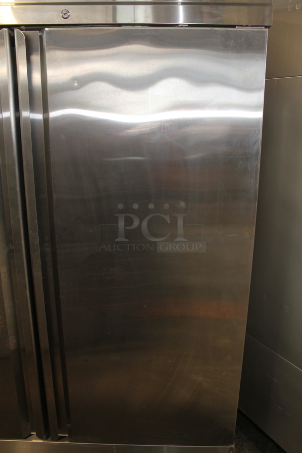 Avantco 178CFD2RR Stainless Steel Commercial 2 Door Reach In Cooler w/ Poly Coated Racks on Commercial Casters. 115 Volts, 1 Phase. Tested and Working! - Image 7 of 11