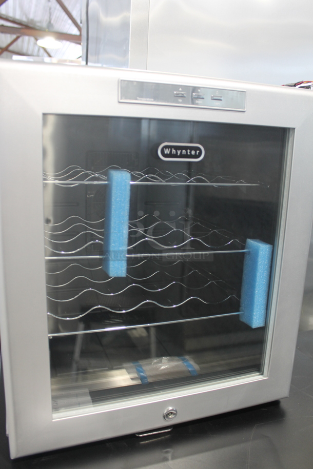 BRAND NEW SCRATCH AND DENT! Whynter WC-16S Stainless Steel Commercial Mini 16 Bottle Capacity Wine Chiller Merchandiser. 115 Volts, 1 Phase. Tested and Working! - Image 5 of 8