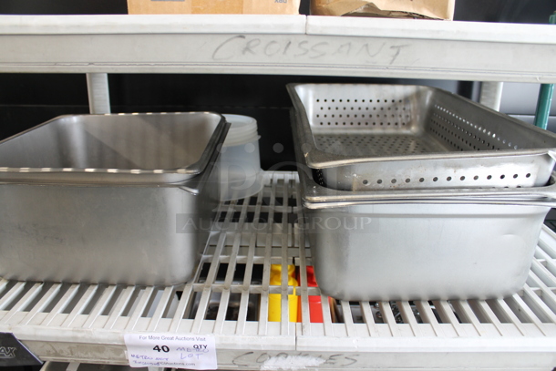 ALL ONE MONEY! Metro Lot of Various Items Including Stainless Steel Drop In Bins and Poly Condiment Bottles. Does Not Include Shelving Unit. - Image 3 of 5