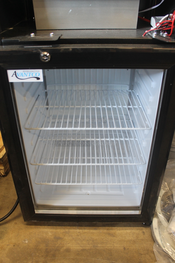BRAND NEW SCRATCH AND DENT! Avantco 360SC40 Commercial Black Countertop Display Cooler With Polycated Shelves. Missing Top Panel. 110-120V. Tested and Working! - Image 3 of 8