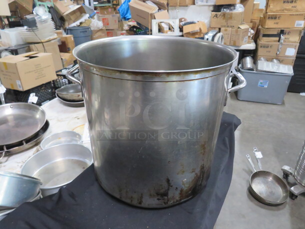 One Stainless Steel Stock Pot. 14X14
