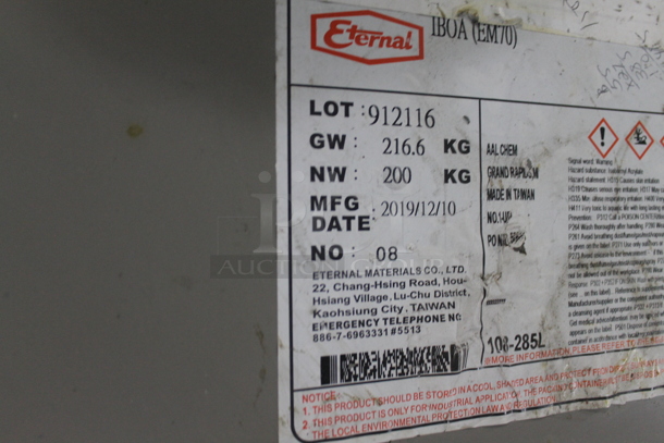 ALL ONE MONEY! PALLET LOT of 3 Metal Barrels; Tri-rez Polyeester Resin, Anti-terra-U 80. BUYER MUST REMOVE. - Image 8 of 9