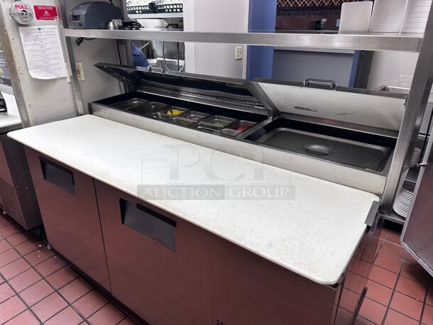 Working! True TPP-67 67 inch Commercial Pizza Prep Table w/ Refrigerated Base, w/ Double Shelf 115v NSF Tested and Working! - Image 8 of 10