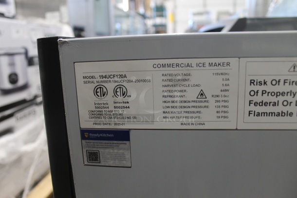 BRAND NEW SCRATCH AND DENT! 2023 Avantco 194UCF120A Commercial Stainless Steel Electric Undercounter Ice Maker With 40 LB. Storage Capacity. 115V.  - Image 8 of 10