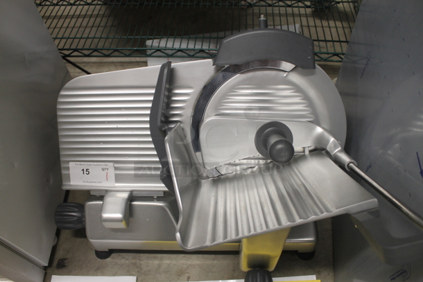 BRAND NEW SCRATCH AND DENT! 2022 Hobart Centerline EDGE12-11 Commercial Stainless Steel Electric Countertop Meat/Cheese Slicer On Rubber Feet. 115V, 1 Phase. Tested and Working! - Image 2 of 9