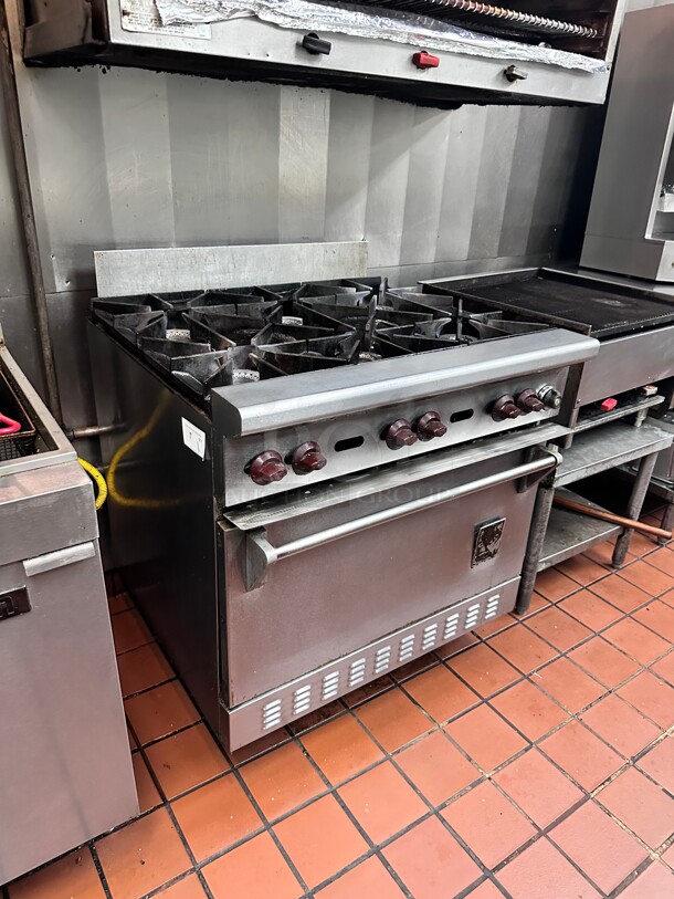 Working! Wolf 34 inch 6 Burner Gas Range w/ Standard Oven, Natural Gas NSF Tested and Working! - Image 1 of 7