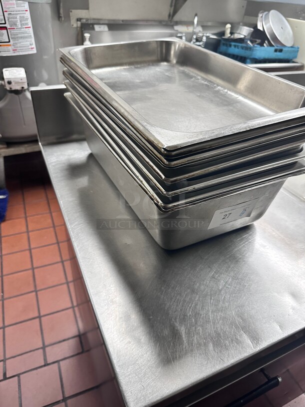 Clean! Winco SPF4 Full Sized Steam Pan, Stainless NSF  - Image 1 of 6