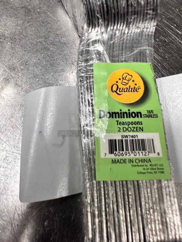 New! Winco 0001-01 5 4/5 inch Teaspoon with 18/0 Stainless Grade, Dominion Pattern NSF - Image 2 of 3