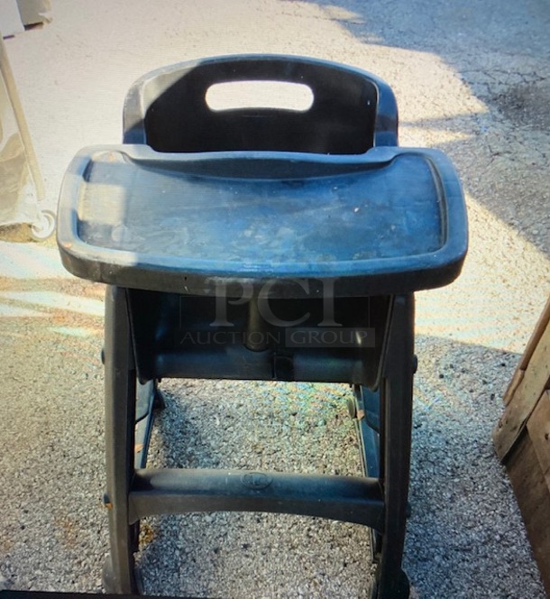 One Black Poly High Chair.