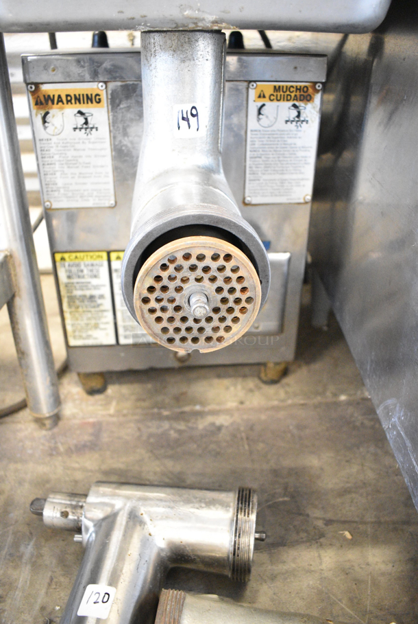 Biro 8-22 Stainless Steel Commercial Countertop Meat Grinder. Tested and Powers On But Parts Do Not Move
 - Image 8 of 9