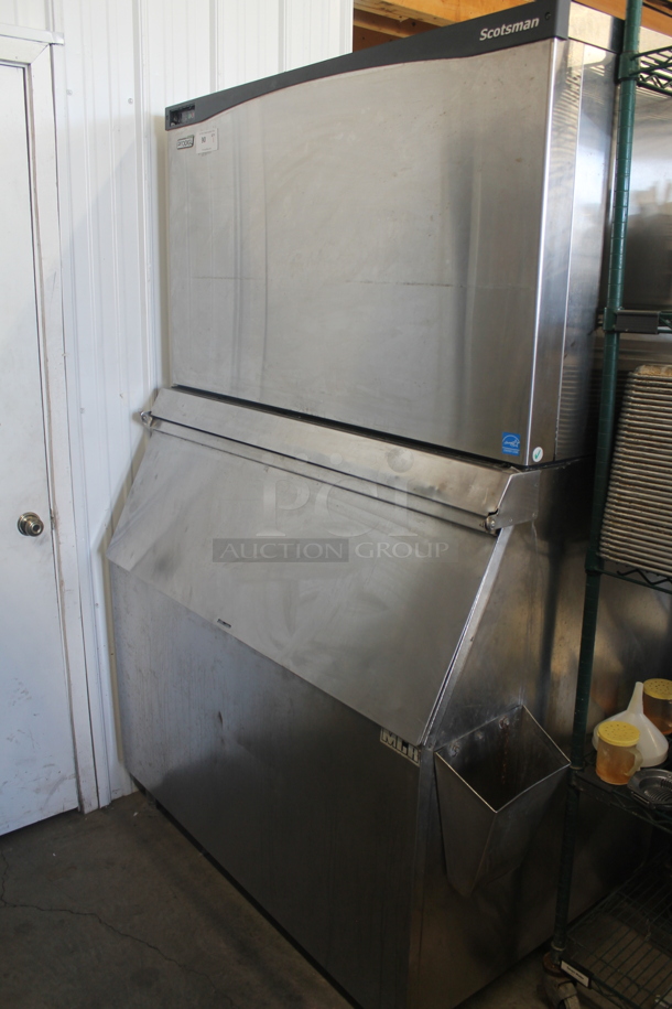 2011 Scotsman C1448MW-32B Commercial Stainless Steel Ice Machine With Storage 208/230V, 1 Phase. 
