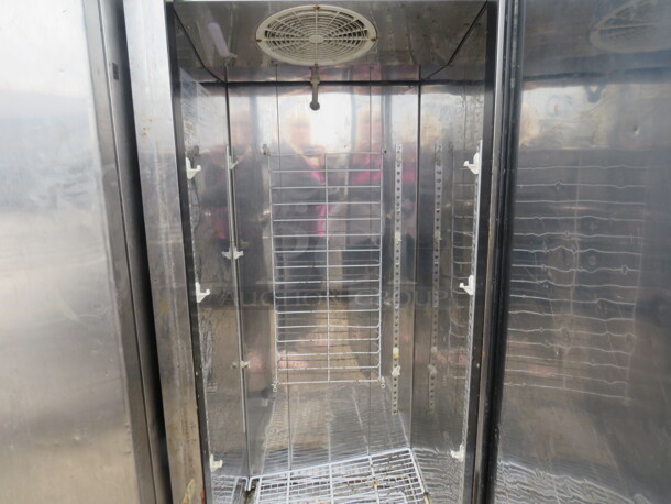 One Stainless Steel Blue Air 1 Door Refrigerator With 3 Racks On Casters. Model# BSR23T. 115 Volt. 27X31X81.5 - Image 2 of 2