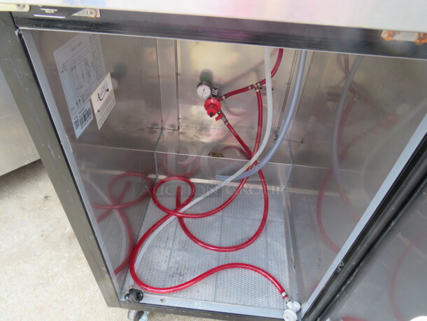 One Avantco 1 Door Kegorator With 1 Tower, 2 Taps, On Casters. Model# 178UDD1HC. 115 Volt. 23.5X30X55 - Image 4 of 4