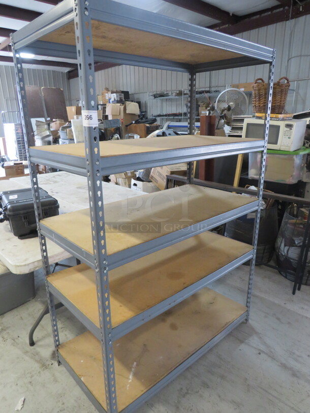 One Metal/Wood Shelving System With 5 Shelves.  - Image 1 of 1