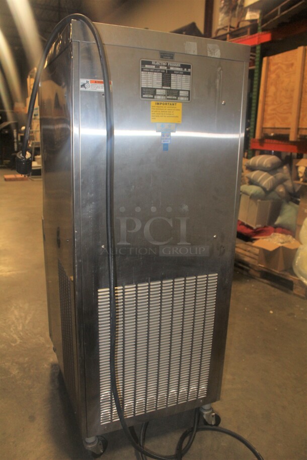 AWESOME! Electro Freeze Model 30T-RMT-232 Commercial Stainless Steel Air Cooled Two Flavor Twist Soft Serve Ice Cream/Frozen Yogurt Machine On Casters. 26x38.5x68. 208-230V/60 Hz. 3 Phase. Working When Pulled! - Image 6 of 8