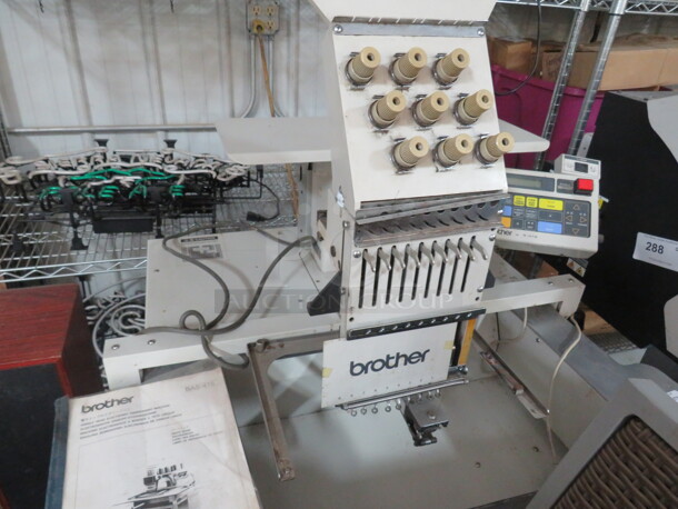 One Brother Embroidery Machine With Manual. Model# BAS415. 120 Volt. 33.5X29X56. $5499.00. - Image 1 of 5