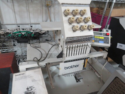 One Brother Embroidery Machine With Manual. Model# BAS415. 120 Volt. 33.5X29X56. $5499.00.