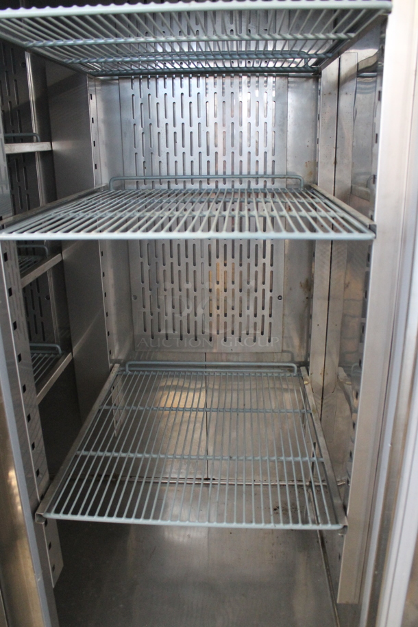 Avantco 178CFD2RR Stainless Steel Commercial 2 Door Reach In Cooler w/ Poly Coated Racks on Commercial Casters. 115 Volts, 1 Phase. Tested and Working! - Image 6 of 6