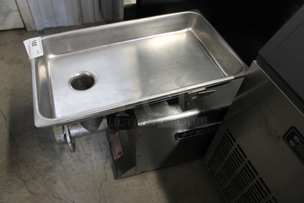 Attias Metal Commercial Countertop Meat Grinder w/ Tray. Tested and Working! - Image 4 of 6