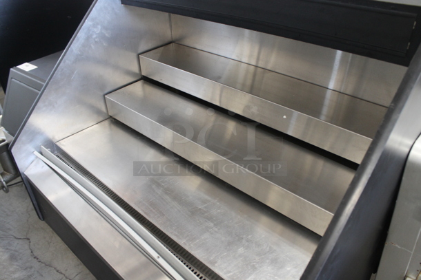 Metal Commercial Floor Style Open Grab N Go Merchandiser Display Case. Tested and Powers On But Does Not Get Cold - Image 3 of 6