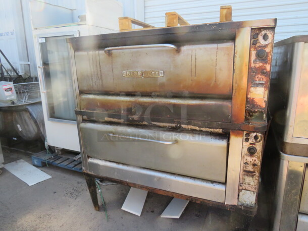 One Double Stack Blodgett Electric Deck Pizza Oven. Model# 1201-R. 460-480 Volt. 3 Phase. See Pics Of Stones. 60X45X64 - Image 1 of 3
