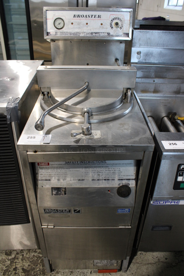 Broaster Model 1800E Stainless Steel Commercial Floor Style Electric Powered Pressure Fryer. 208 Volts, 3 Phase. 18x34x50