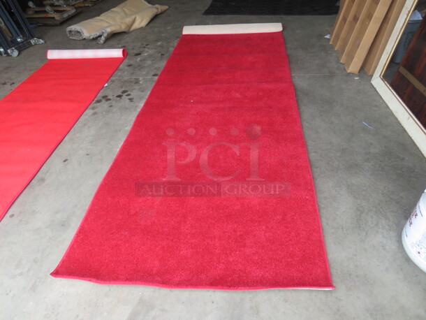 One 142X48 Red Rug.