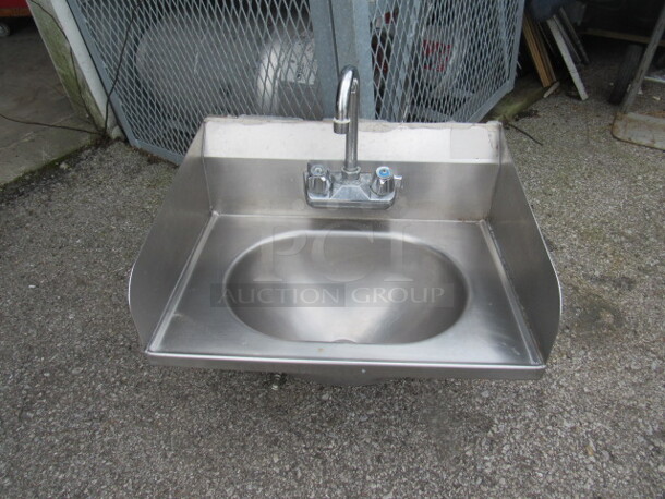 One 19X15 Stainless Steel Handsink With Faucet