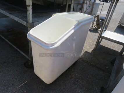 One Ingredient Bin On Casters. Half Lid.