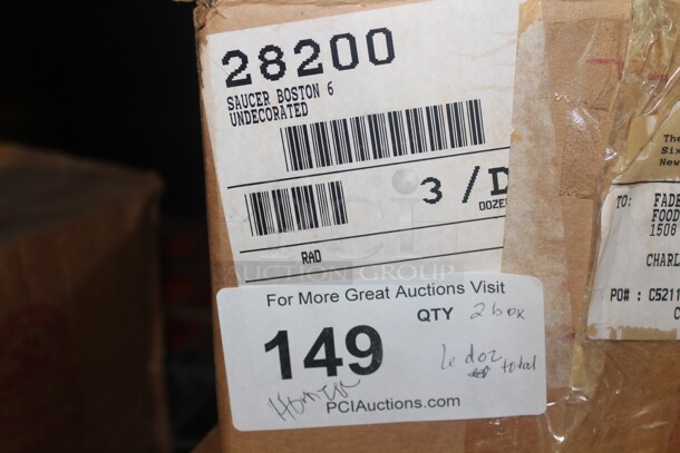 NEW IN BOX! 2 Boxes (36 Count Each) Homer Laughlin Boston Saucers. 72X Your Bid!  - Image 2 of 2