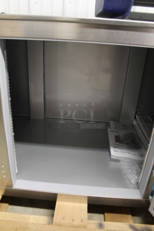 BRAND NEW SCRATCH AND DENT! Beverage Air UCR93AHC Stainless Steel Commercial 3 Door Undercounter Cooler. 115 Volts, 1 Phase. Tested and Working! - Image 4 of 10