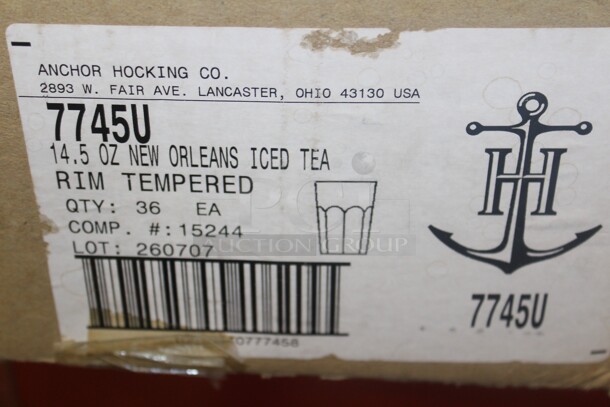 NEW IN BOX! 18 Anchor Hocking 14.5oz New Orleans Iced Tea Glasses. 18X Your Bid!  - Image 2 of 2