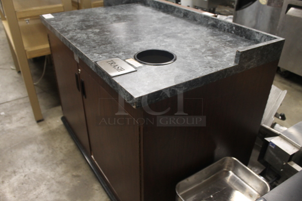 Wood Pattern Trash Can Shell w/ Trash Deposit Hole and 2 Doors. - Image 4 of 5