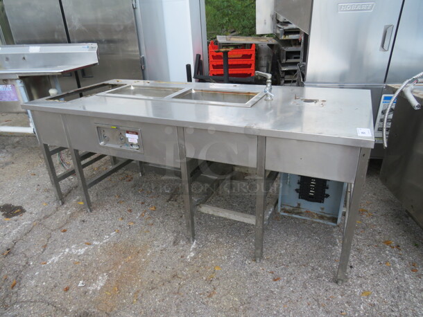 One Wells 2 Well Steam Table  MODEL# MOD200TDMN. 208 Volt. 84X37X33.