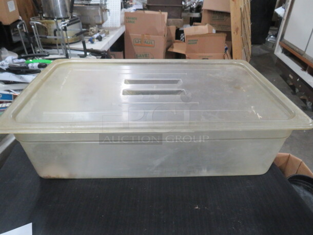 One Full Size 6 Inch Deep Food Storage Container With Lid.