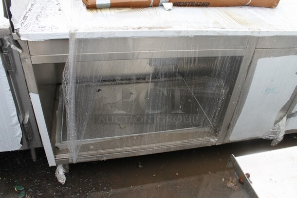 Stainless Steel Table w/ Under Shelf, 2 Doors and Back Splash.  - Image 2 of 3