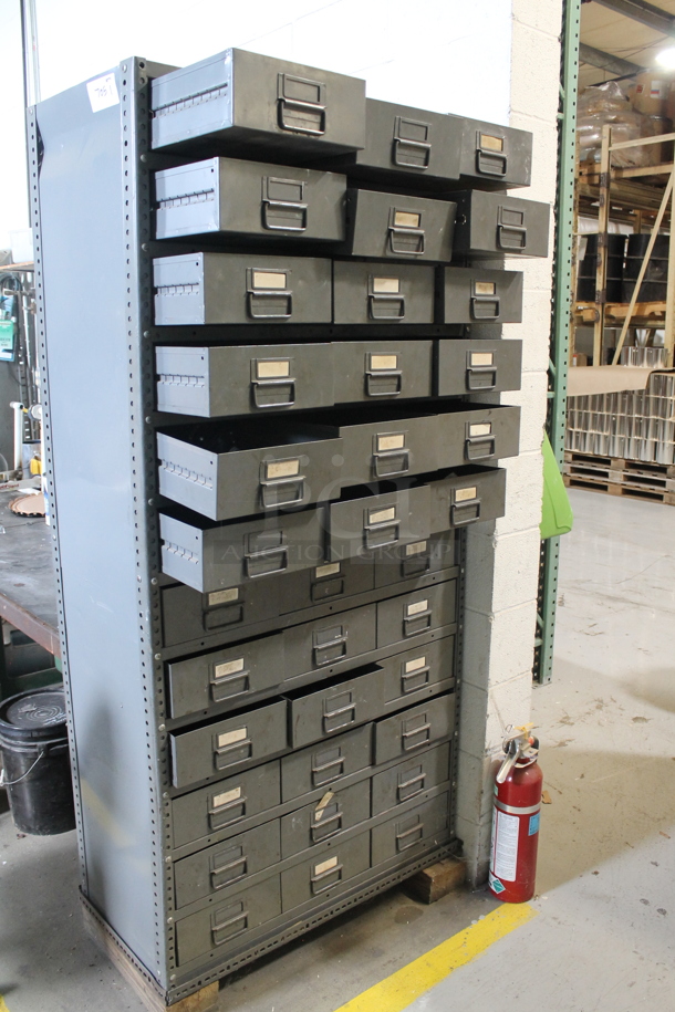 Gray Metal 36 Drawer Filing Cabinet. BUYER MUST REMOVE. - Image 3 of 3