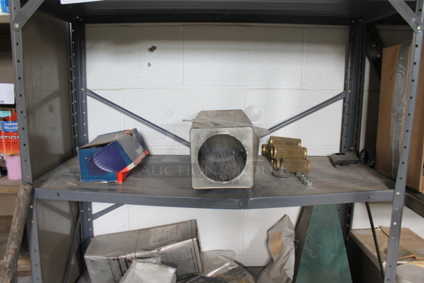 Gray Metal 5 Tier Shelving Unit w/ Contents Including Motor. BUYER MUST REMOVE. - Image 3 of 5