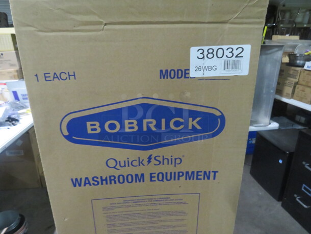One NEW Bobrick Stainless Steel Paper Towel Dispenser/Trash Receptacle With Key. Model# 38032. $538.72 - Image 4 of 5