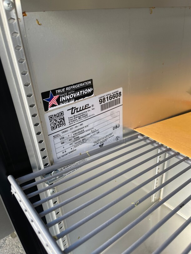 Late Model! True TSSU-27-08 27 inch Sandwich/Salad Prep Table w/ Refrigerated Base, 115v NSF Tested and Working! 27x30x43 - Image 7 of 9