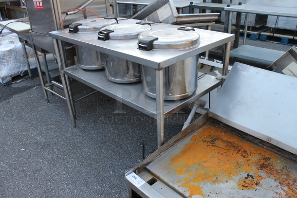 Stainless Steel Commercial Rice Cooker Table w/ 3 Rice Cookers. Tested and Powers On But Does Not Get Warm - Image 2 of 6