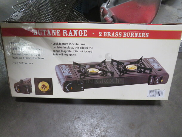 One NEW Dual Butane Range With Brass Burners.  - Image 1 of 1