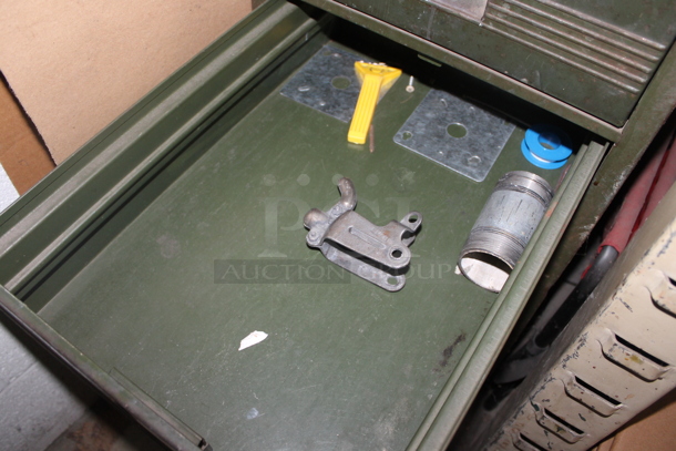ALL ONE MONEY! Lot of Green Metal 4 Drawer Filing Cabinet w/ Contents. BUYER MUST REMOVE. - Image 6 of 7