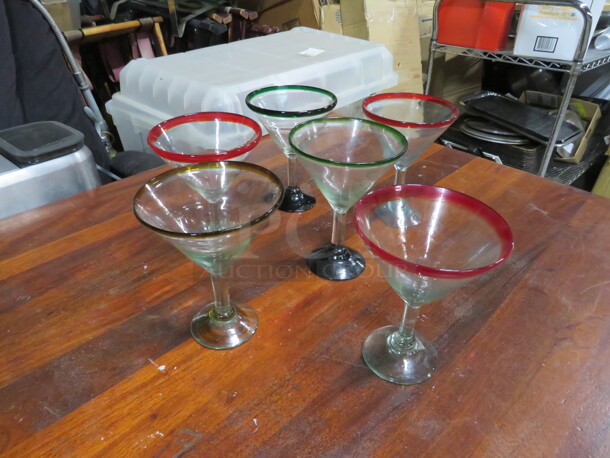 Assorted Color 15oz Martini/Margarita Glass. 6XBID - Image 1 of 1