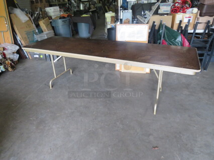 One Norwood Folding Table With Laminate Top And Metal Legs. 96X30X29