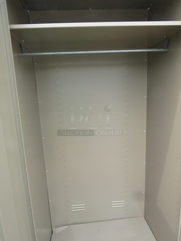 One 2 Door Metal Cabinet/Closet. 36X24X78 - Image 2 of 2