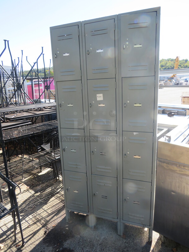 One Global Metal Locker System With 12 Lockers. 36X12X78.5 - Image 1 of 1