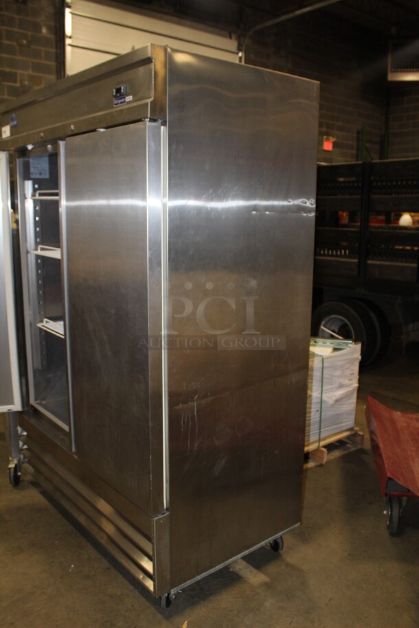 FANTASTIC! Cold Tech Model CFD-2R Commercial Stainless Steel Double Door Reach In Refrigerator On Casters. 54x32x82. 115V/60Hz. Working When Pulled!  - Image 4 of 6